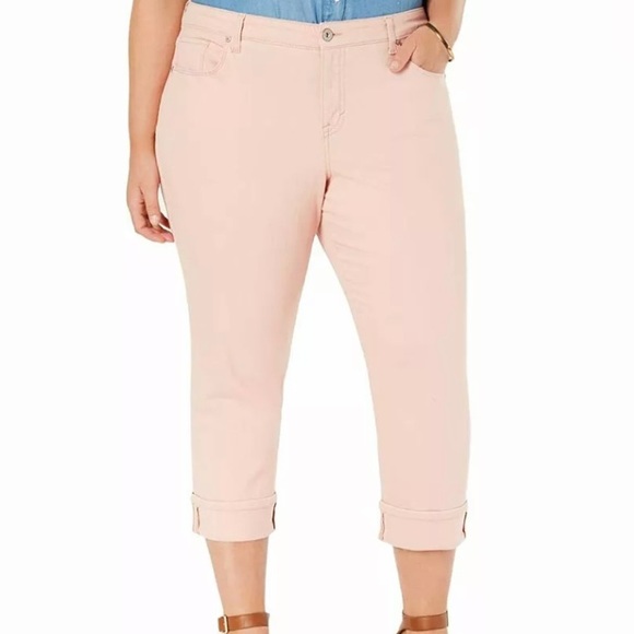 Style & Co. Pants - Style & Co Women Plus Sz 14W Stretch Peach Capri